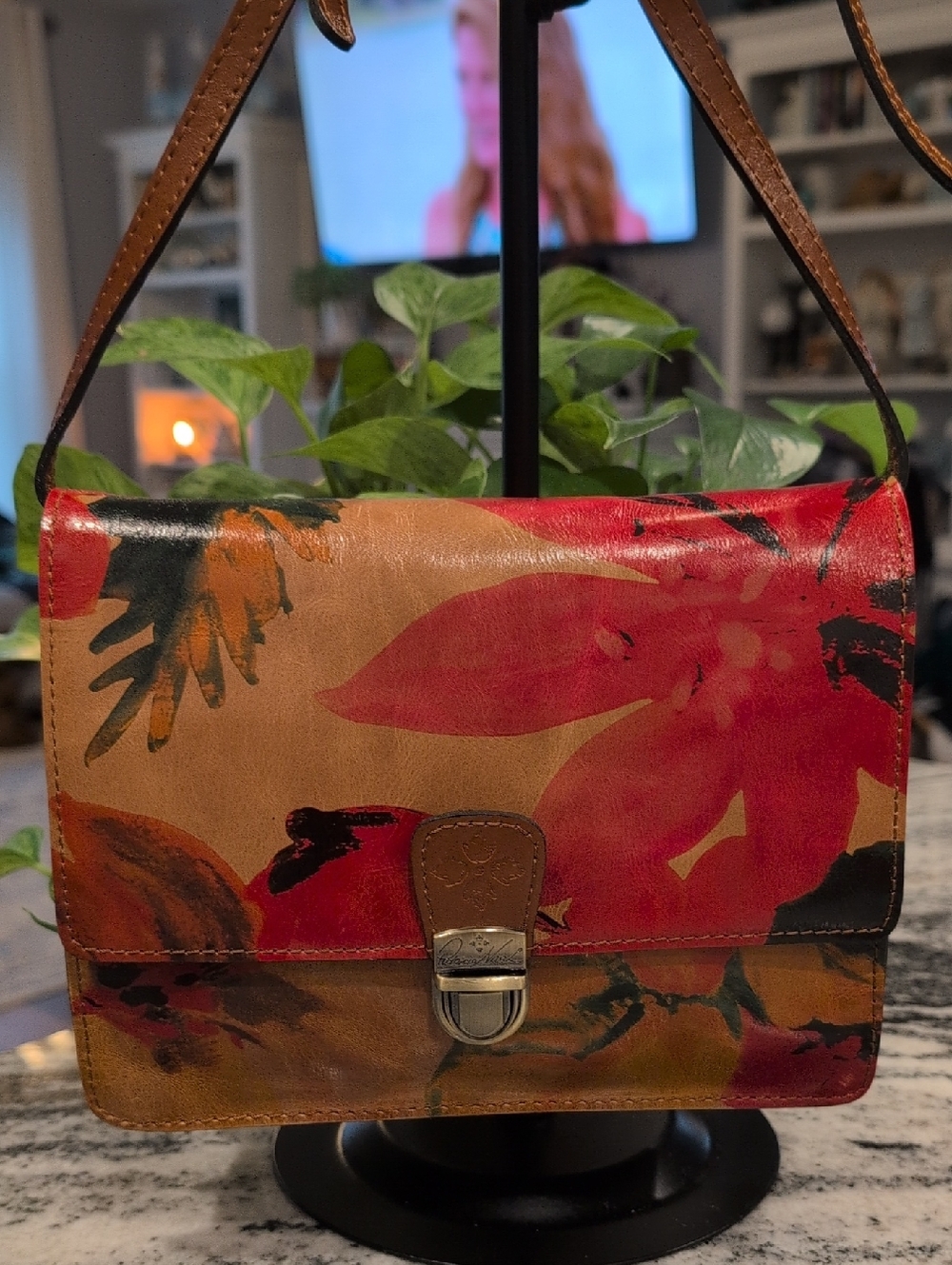 Patricia Nash Avellino Floral Leather Crossbody Bag
